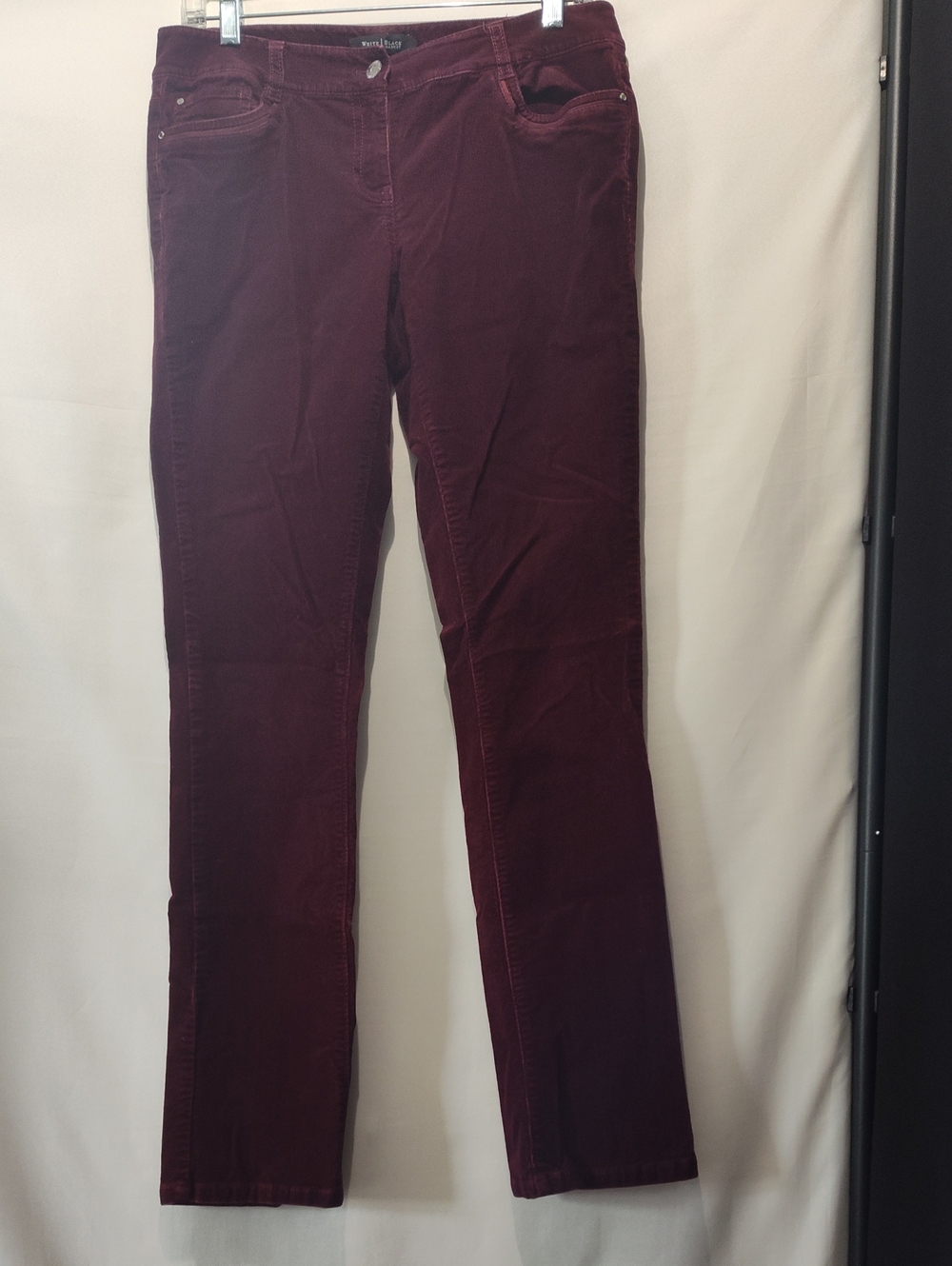WHBM Deep Burgundy Straight-Leg Corduroy Pants